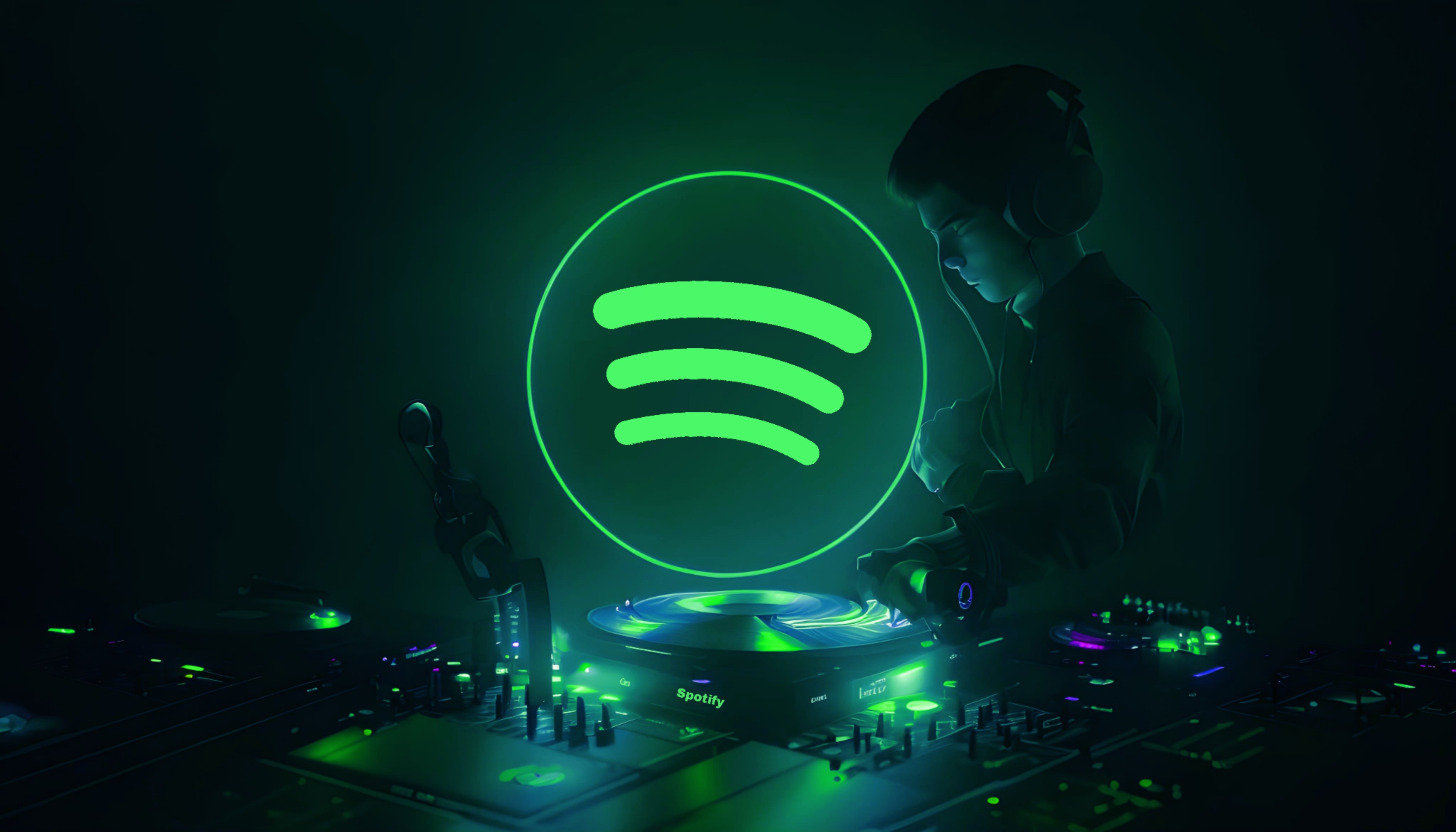 Wallpaper Spotify, Logo, Glowing, Neon, Dj, Music Streaming Service ...