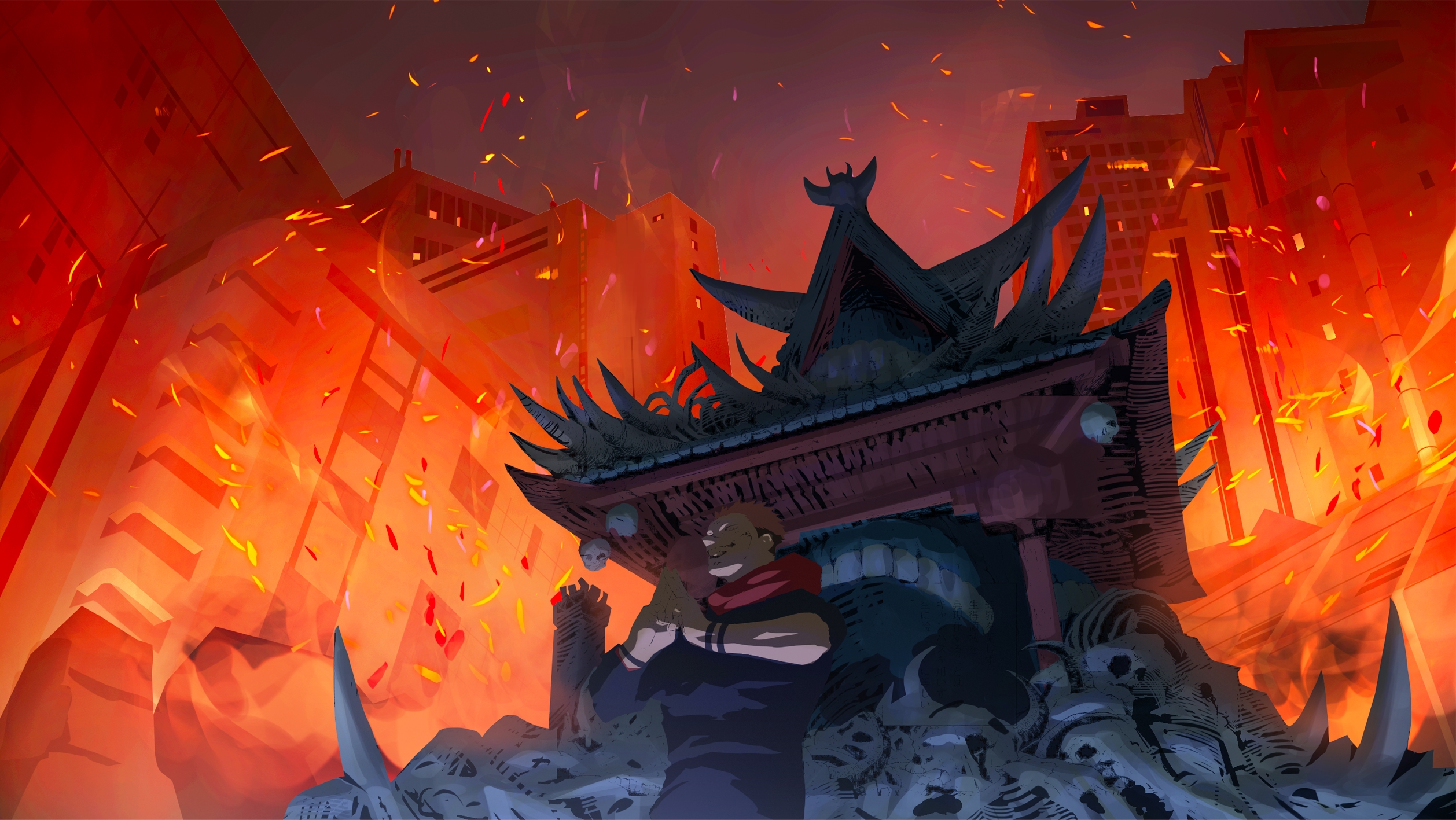 Wallpaper Sukuna (Jujutsu Kaisen), Jujutsu Kaisen, Fire, Malevolent ...